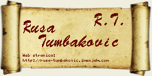 Rusa Tumbaković vizit kartica